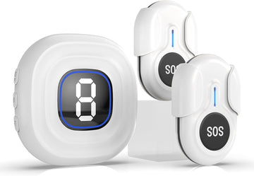 Daytech Caregiver Pager: 12min Ultra-Long Ringtone Alert for Seniors - Wireless Call Button for Elderly Monitoring
